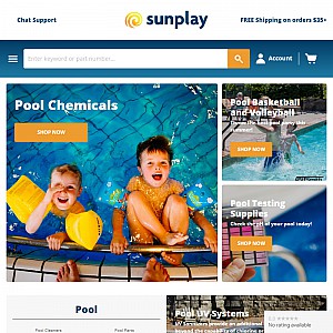 Swimming pool supplies, chemicals, cleaners, equipment & parts Sunplay.com.