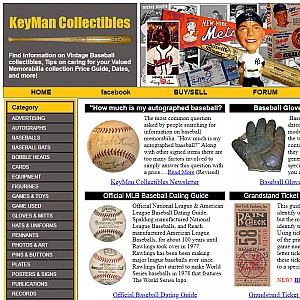Information on Vintage Baseball Memorabilia and collectibles