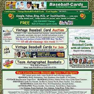Vintage and Old Baseball Cards Auctions and Supplies Store