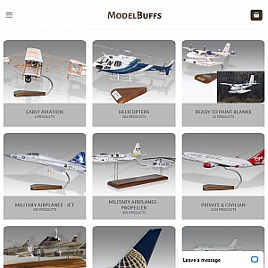 ModelBuffs.com Custom Made Mahogany Desktop Plane Models