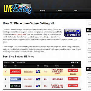 Live Betting Online NZ