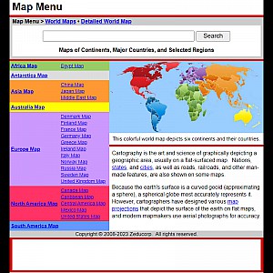 Map Menu - World Maps