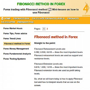 Fibonacci method in Forex charts