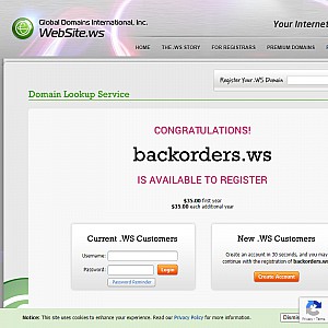Backorders - Directory Listed Domain Names