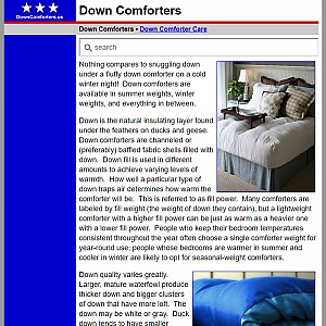 Down Comforters - Down Comforter Information