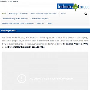 Canada Bankruptcy eh - Personal Bankruptcy and Bankruptcy Alternatives