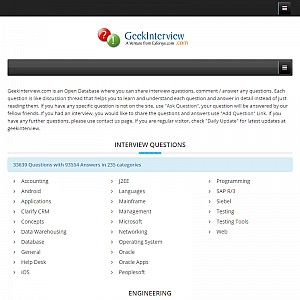 Open Database for IT Interviews & Expert Views - GeekInterview