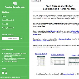 Free Spreadsheets for Business, Home, and Personal Use