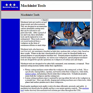 Machinist Tools - Machine Tool Guide