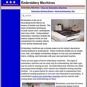 Embroidery Machines - Machine Embroidery Information