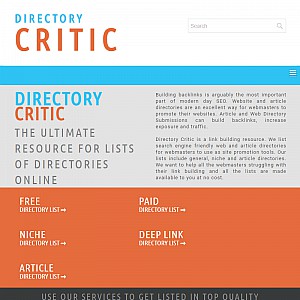 Directory Critic - SEO Friendly Directory list, rating and information service