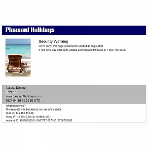 Pleasant Holidays vacation package