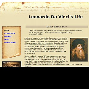 Leonardo Da Vinci's Life