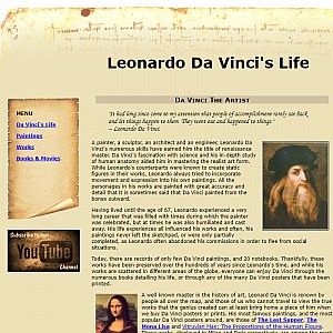 Leonardo Da Vinci's Life