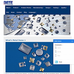 Metal Dome & metal snap dome & metal dome array & dome array for membrane switches