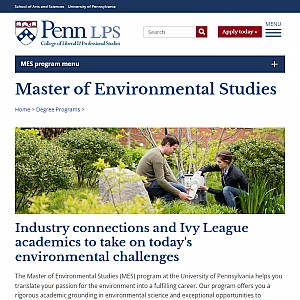 Environmental Masters Degree