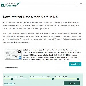 Low Interest Rate Credit Cards Compare