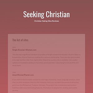 Seeking Christian Singles