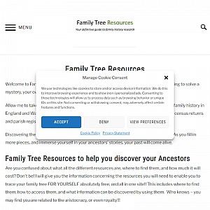 Family Tree Resources in England and Wales