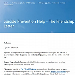 Suicide Prevention Help - the friendship letter - Global Web Directory