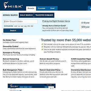 Misk.com - URL Registration, Domain Search, Register Internet Web Site Domain Name, DNS & Email