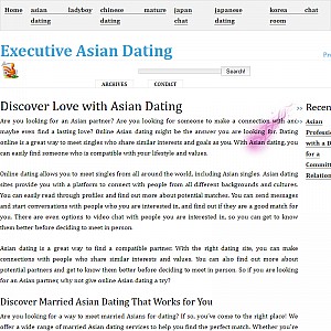 Asian Dating for Professional Asian Singles - Executive Asian Dating
