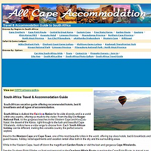 South africa accommodation - self-catering, bed & breakfast and hotels