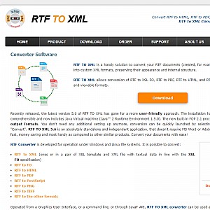 RTF TO XML. Convert RTF to PDF, HTML, XML FO