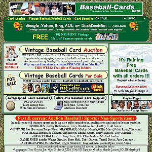 Vintage and Old Baseball Cards Auctions and Supplies Store