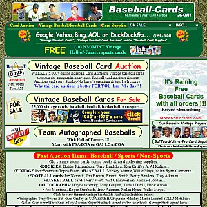 Vintage and Old Baseball Cards Auctions and Supplies Store