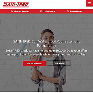 Sani-Tred Liquid Rubber Coatings, The Perfect basement waterproofing and concrete repair system.